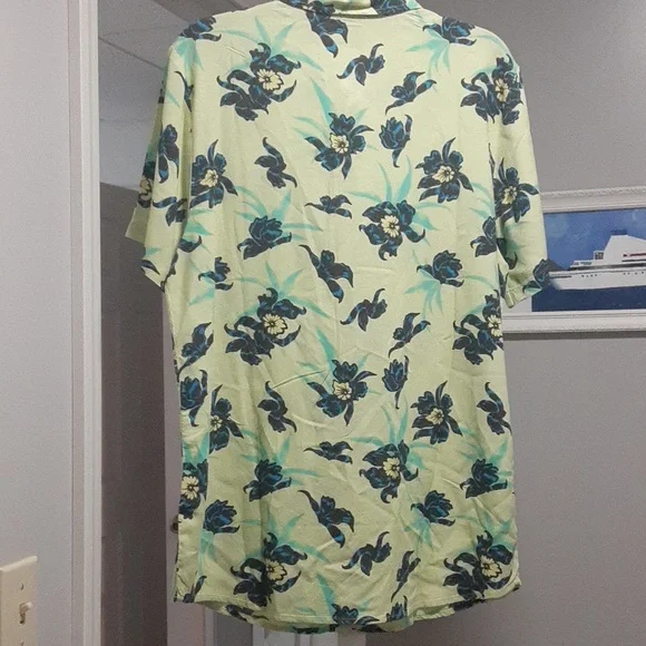 Volcom Green And Blue Hawaiian Shirt. Size Medium. New With Tags. - Picture 6 of 10